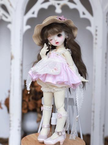 BJD Clothes Girl Pink Dress for YOSD Size Ball-jointed Doll
