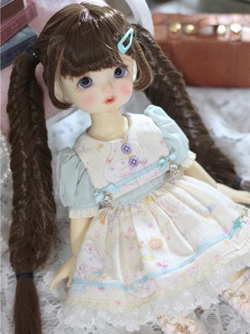 BJD Wig Girl Brown Braids Hair for YOSD Size Ball-jointed Doll
