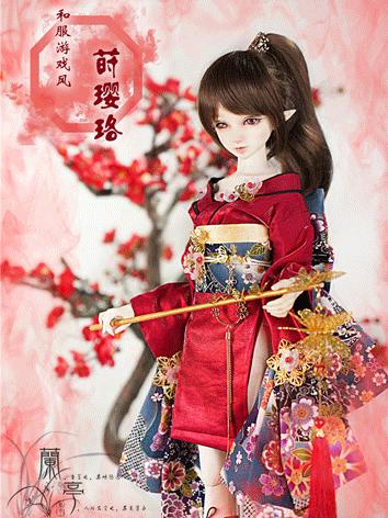 BJD Clothes Girl Wine Kimono Outfits for MSD/SD/70CM size Ball-jointed Doll