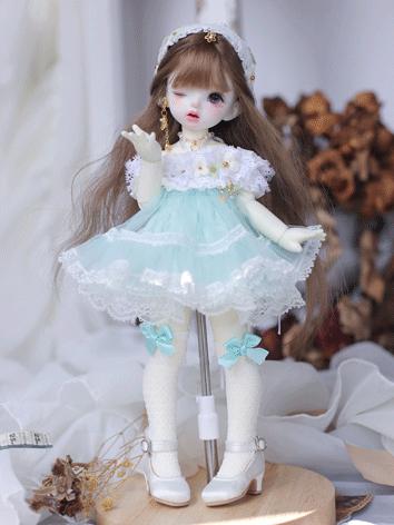 BJD Clothes Girl Mint Green Dress for YOSD Size Ball-jointed Doll