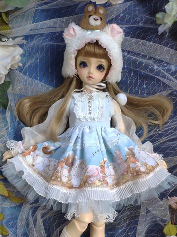 BJD Clothes Girl Blue Dress Suit for MSD/YOSD Ball-jointed Doll