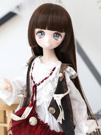 BJD Wig Brown/Black Long Straight Hair for YOSD/MSD/SD Size Ball-jointed Doll