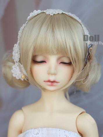 BJD Wig Light Gold Double Meatball Hair for 1/4 1/2 Ball Jointed Doll