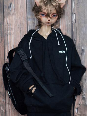 BJD Clothes White/Black Hooded Hoodie for SD/70cm/75cm Size Ball Jointed Doll