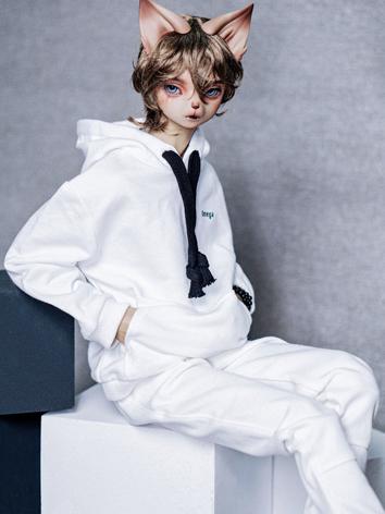 BJD Clothes White/Black Hooded Hoodie for SD/70cm/75cm Size Ball Jointed Doll
