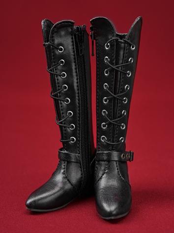 BJD Shoes Boy Black High Boots 40S-0015 for MSD (Domi) Size Ball Jointed Doll