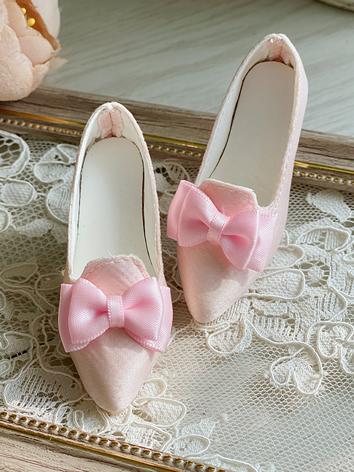 BJD Shoes Pink Pointed Bow High Heels for DD/SD Size Ball Jointed Doll