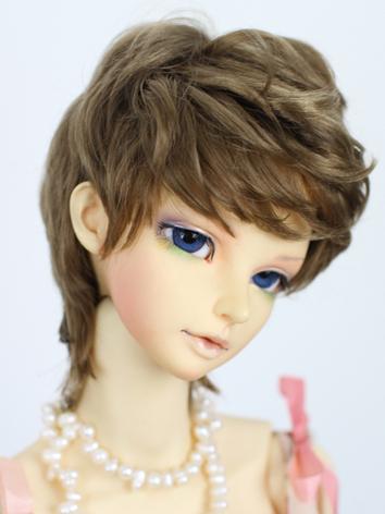 BJD Wig Maroon Stylish Short Curly Hair for SD Size Ball Jointed Doll