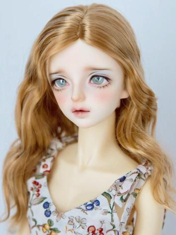 BJD Wig Centre Parting Curly Hair for SD/MSD Size Ball Jointed Doll