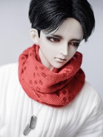 BJD Scarf Red Hollow Knitted Neckerchief A188 for MSD Size Ball Jointed Doll