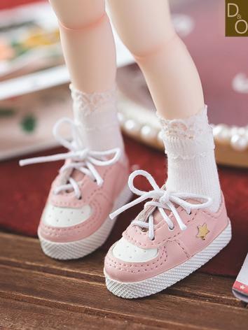 BJD Shoes 1/6 Pink Lace-up Sports Shoes for YOSD Size Ball Jointed Doll