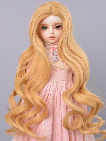 BJD Wig Gold Wavy Hair for SD/MSD Size Ball-jointed Doll