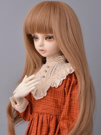 BJD Wig Girl Dark Khaki Long Curly Hair for SD/MSD Size Ball-jointed Doll