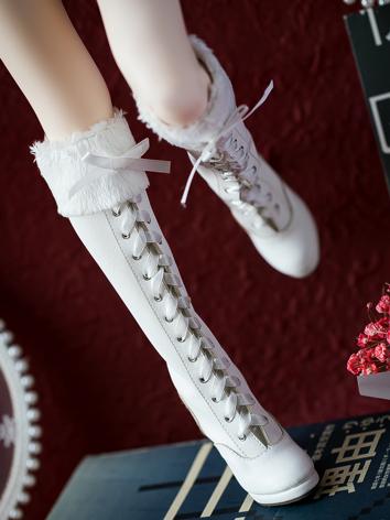 BJD Shoes Winter Ribbon Plush Boots for SD Size Ball-jointed Doll