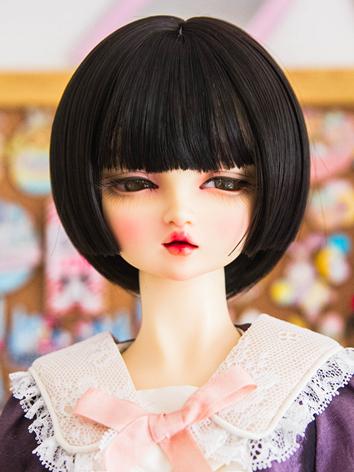 BJD Wig Girl Black Short Hair A007 for YSD/MSD/SD Size Ball-jointed Doll