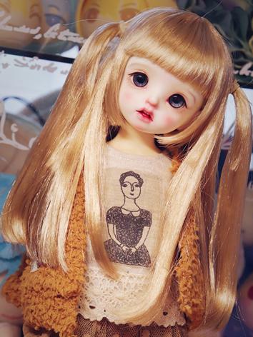 BJD Wig Girl Gold Long Straight Hair for MSD/SD Size Ball-jointed Doll