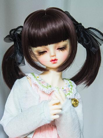 BJD Wig Girl Double Ponytail Hair A006 for MSD Size Ball-jointed Doll