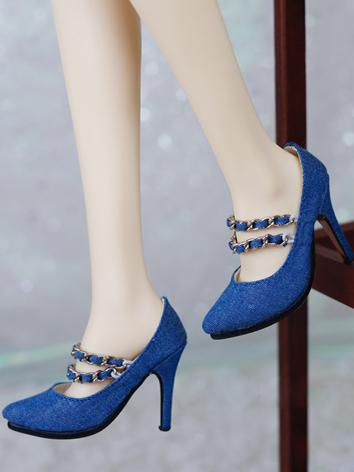 BJD Shoes Blue/Aquamarine Chain High heels for SD/SD16 Size Ball-jointed Doll