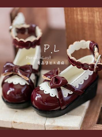 BJD Shoes 1/4 Pitch Wine Thick Sole Shoes for MSD/MDD Size Ball-jointed Doll