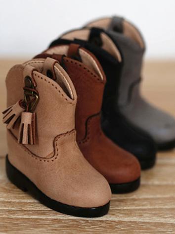 BJD Shoes Fringed Leather Boots for YOSD Size Ball-jointed Doll