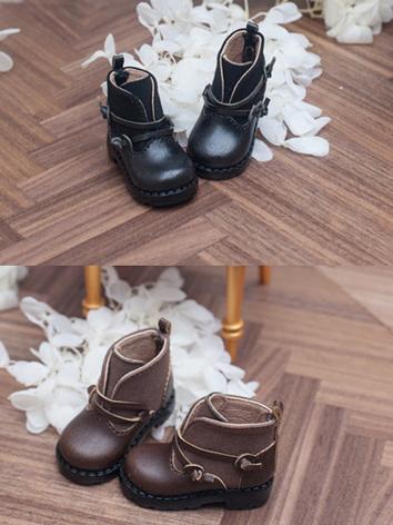 BJD Shoes Vintage Lace-up Leather Boots for YOSD Size Ball-jointed Doll