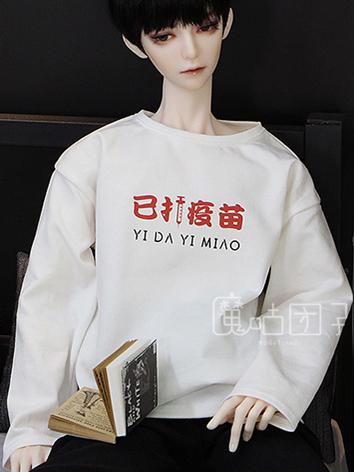 BJD Clothes Long Sleeve White T-shirt for SD/70cm/MSD/YOSD Size Ball-jointed Doll
