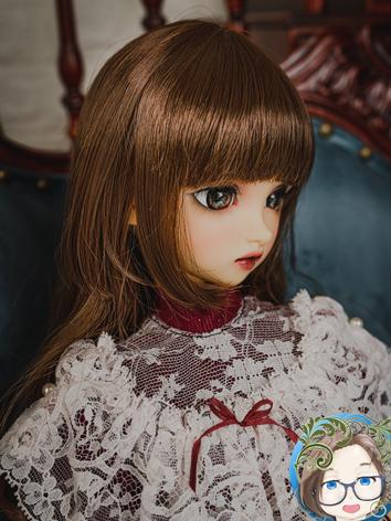 BJD Wig Girl Dark Brown Long Curly Hair for SD/MSD/YOSD Size Ball-jointed Doll