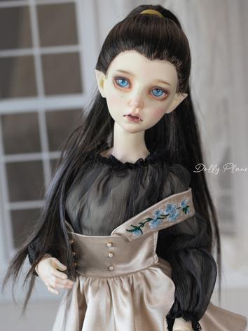 BJD Wig Long Straight Hair with High Ponytail for SD Size Ball-jointed Doll
