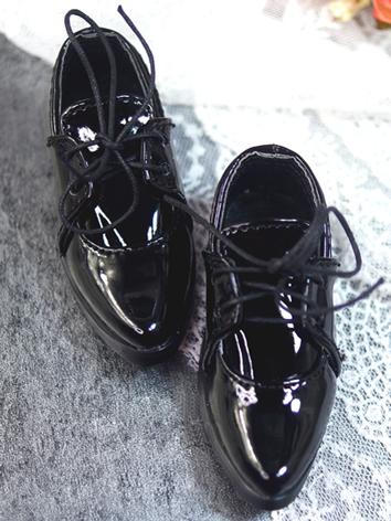 BJD Shoes Black Pointed Lea...