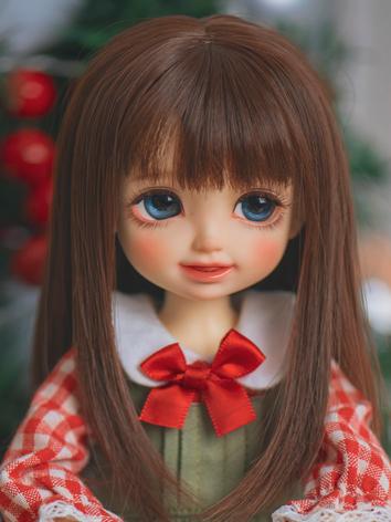 BJD Wig Girl Dark Brown Long Hair for YOSD Size Ball-jointed Doll