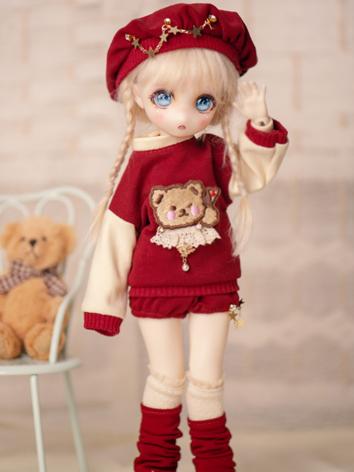 BJD Clothes Red Sleepy Bear Set for MSD/MDD/YOSD Size Ball-jointed Doll