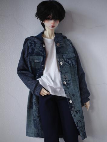 BJD Clothes Denim Hooded Long Coat A397 for SD/MSD/70cm Size Ball-jointed Doll 