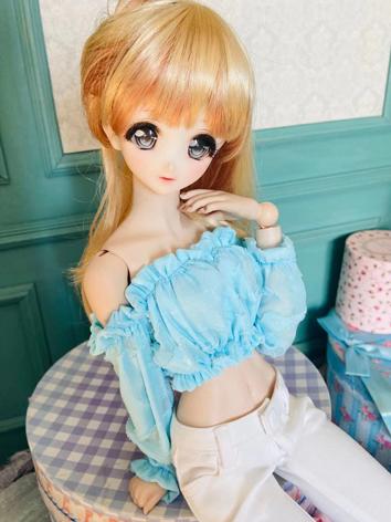 BJD Clothes Blue Chiffon Off Shoulder Top for SD/MSD/DD Size Ball-jointed Doll 