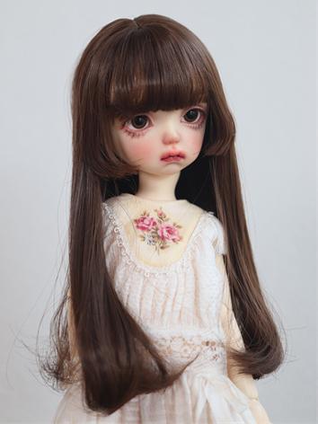 BJD Wig Girl Brown Long Hair for MSD Size Ball-jointed Doll