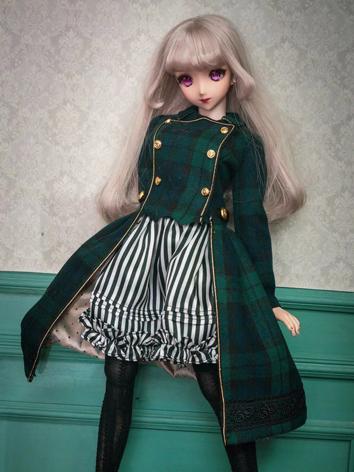 BJD Clothes Green Retro Full Dress Suit for SD/DD Size Ball-jointed Doll