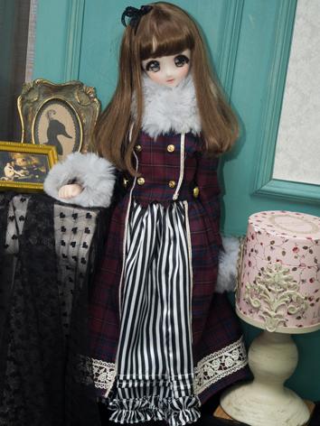 BJD Clothes Red Retro Full Dress Suit for SD/DD Size Ball-jointed Doll