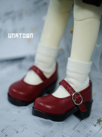 BJD Shoes Dark Red Leather ...