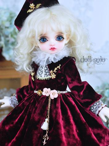 BJD Clothes Girl Velvet Dress Hat Suit for SD/MSD/MDD Size Ball-jointed Doll