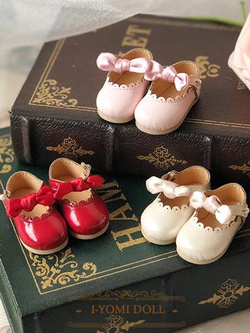 BJD Shoes Cute Bow Leather Shoes for YOSD Size Ball-jointed Doll