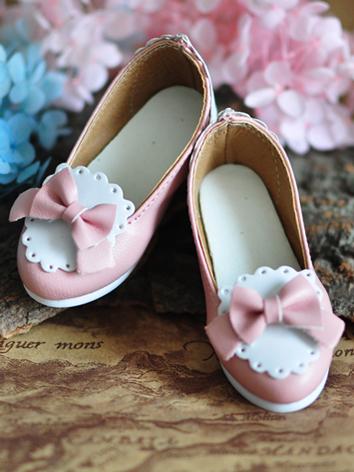BJD Shoes Pink Bowknot Flat Shoes for SD Size Ball-jointed Doll