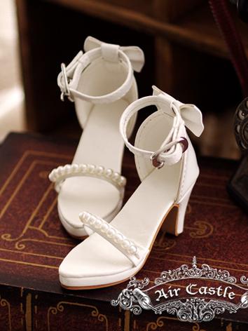 Bjd Girl White/Brown/Beige High-heel shoes for SD Ball-jointed Doll