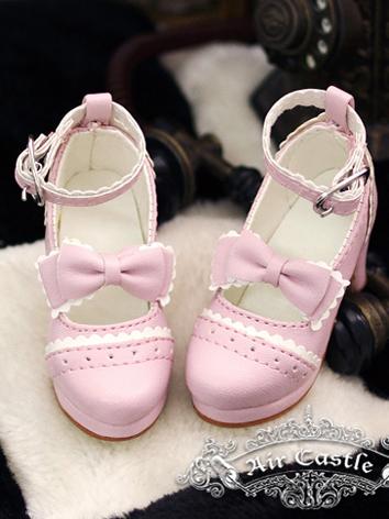 Bjd Girl Pink/White/Silver High-heeled Shoes for SD Ball-jointed Doll