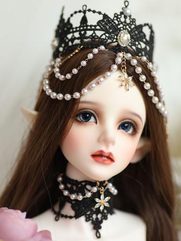 BJD Accessories Lace Hair Crown and Neck Jewelry for SD/MSD Size Ball-jointed Doll