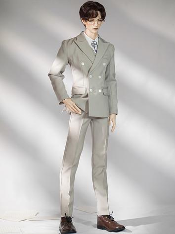 BJD Clothes Beige Gray Double Breasted Suit for SD17/70cm/ID72/ID75/LoongSoul80 Size Ball-jointed Doll