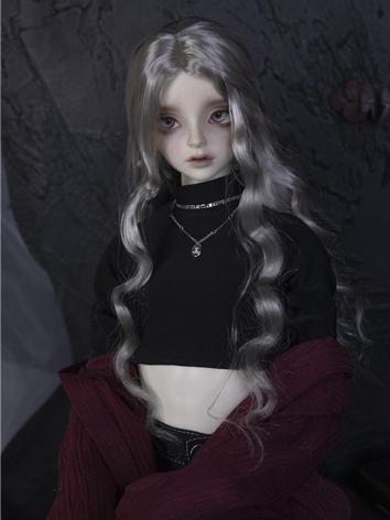 BJD Wig Silver Long Wavy Hair for SD/MSD/YOSD Size Ball-jointed Doll