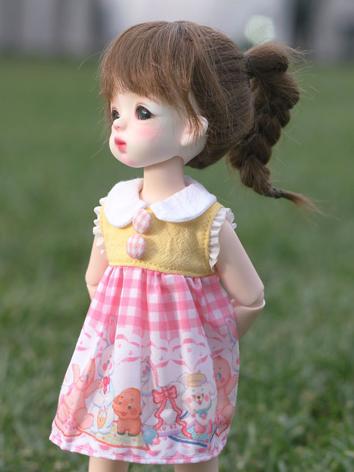 BJD Wig Girl Chocolate Brown High Ponytail Hair for SD/MSD/YOSD Size Ball-jointed Doll