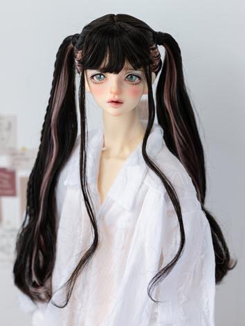 BJD Wig Girl Double Ponytail Braids for SD/MSD/YOSD Size Ball-jointed Doll