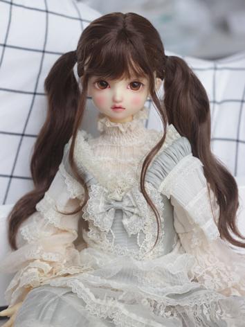 BJD Wig Girl Double Ponytail Curls for SD/MSD/YOSD Size Ball-jointed Doll