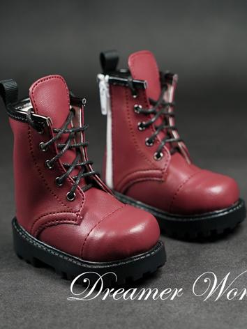 BJD Shoes Red Lace-up Boots for MSD/SD/70cm Size Ball-jointed Doll