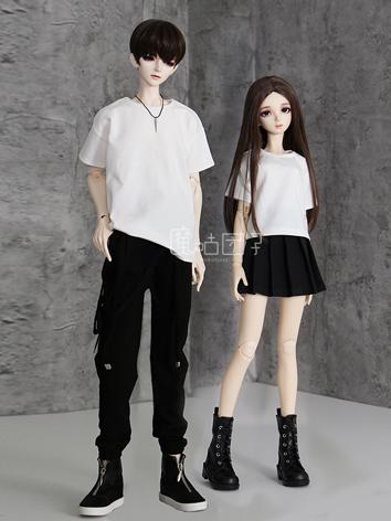BJD Clothes Boy/Girl White T-shirt for MSD/SD/70cm Size Ball-jointed Doll
